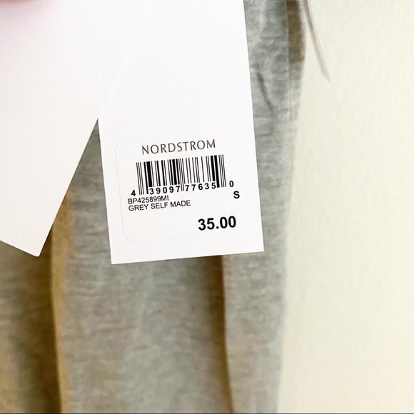 BP Self Made Boyfriend Crewneck T-Shirt Light Grey White S NWT - Picture 5 of 9